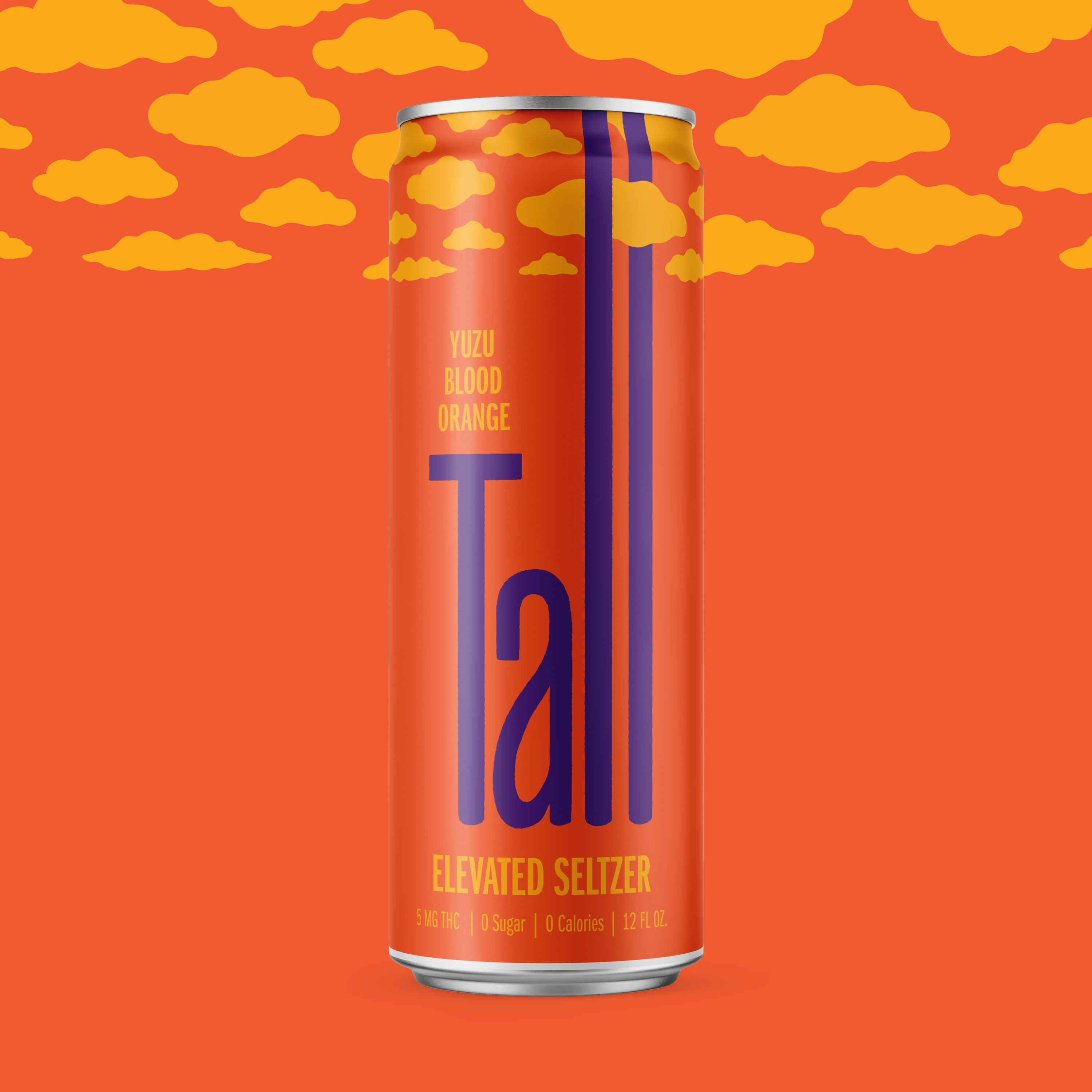 Photograph of product: Yuzu Blood Orange Infused Seltzer 5mg (1ct) - Tall