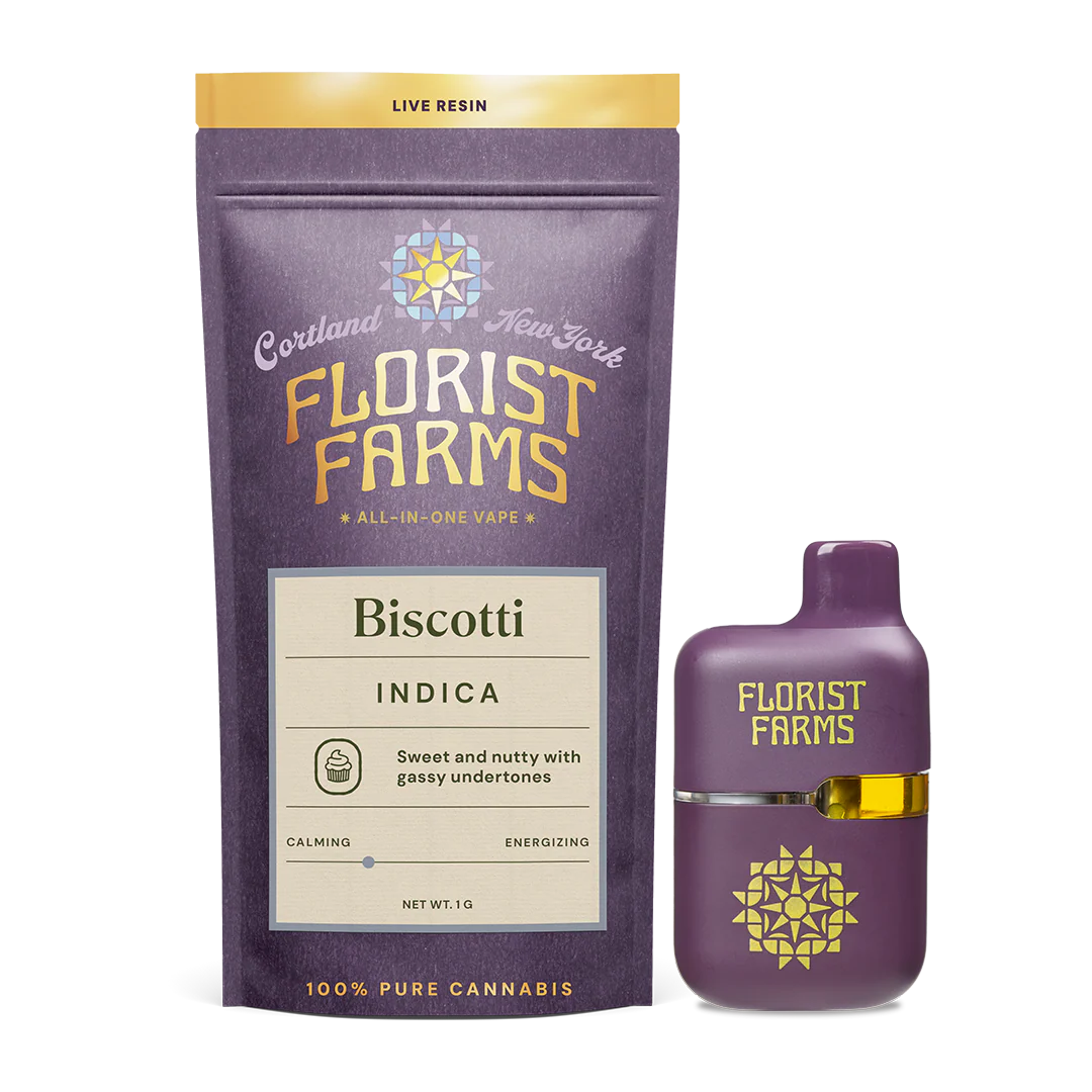 Photograph of product: Florist Farms | Biscotti Live Resin AIO Vape 1g | Oui'd
