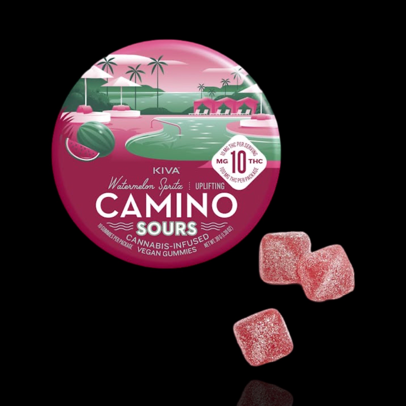 Photograph of product: Uplifting Watermelon Spritz Sour Gummies 20 Pieces