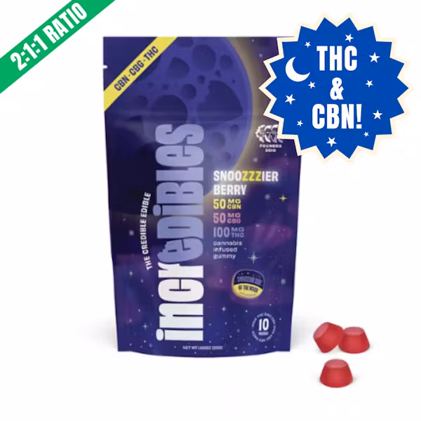 Photograph of product: 2:1:1 TH-oui/CBG/CBN Snoozzzierberry Gummies 20pk | 100mg
