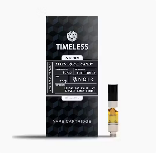Photograph of product: Timeless Noir - Alien Rock Candy .5g Solvent-Free Vape Cart