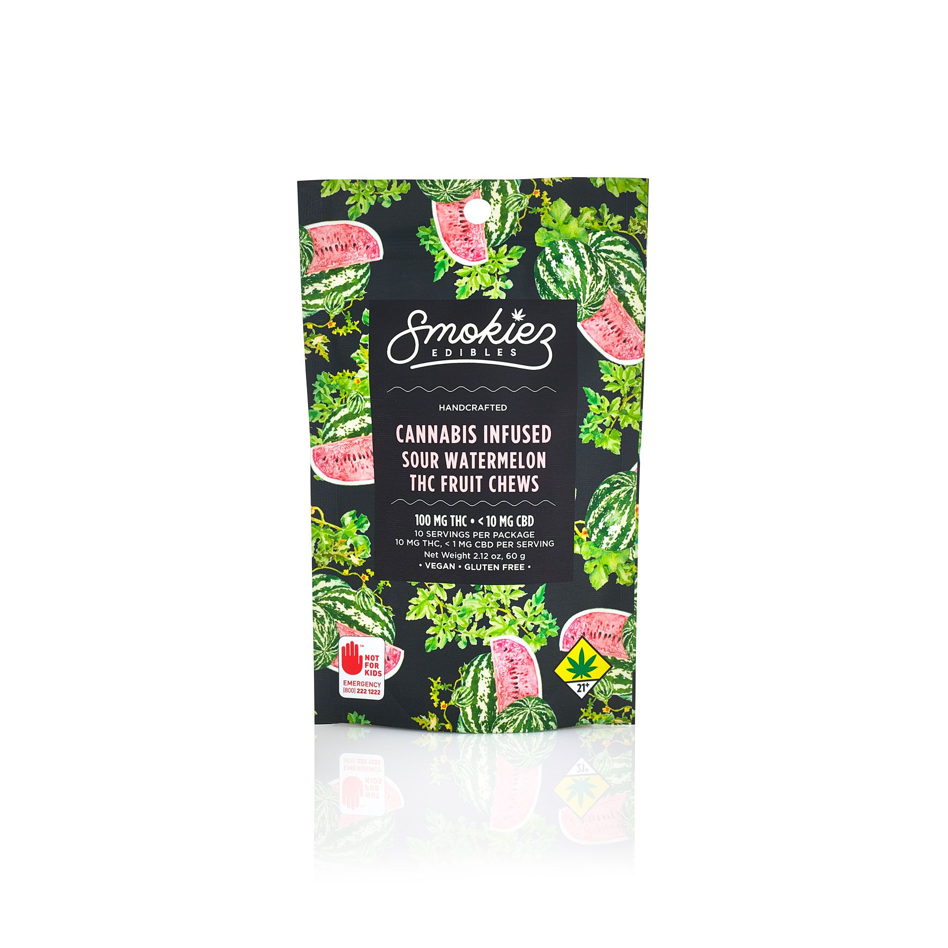 Photograph of product: Smokiez Sour Watermelon Fruit Chews 100mg