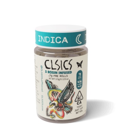 Photograph of product: CLSICS | Ghost Vapor Rosin Infused Pre-Rolls (5 Pack) | 2.5g