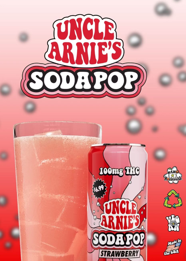 Photograph of product: Uncle Arnie's: Strawberry Soda 100mg