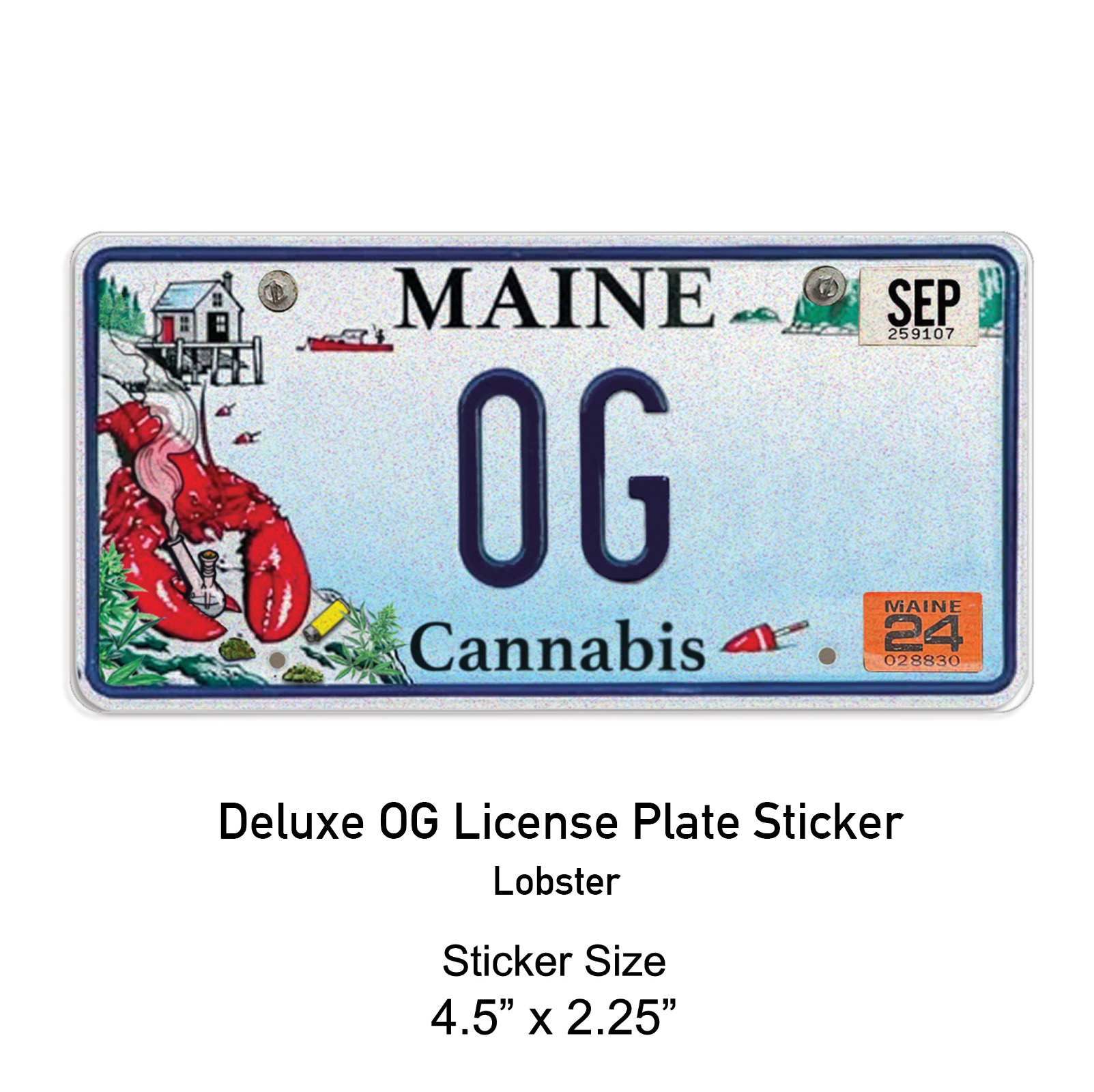 Photograph of product: OG Lobster License Plate Sticker