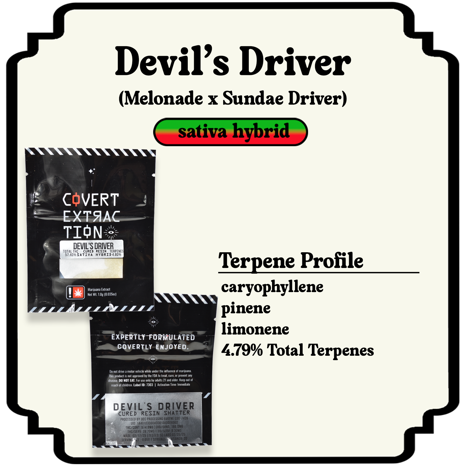 Photograph of product: Devil's Driver Shatter Extract | 1g
