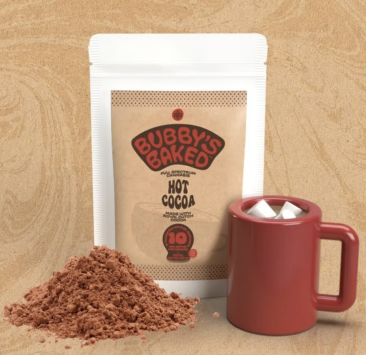 Photograph of product: Bubby's Baked Goods 100mg Drink Mix - Hot Chocolate 10mg x 10