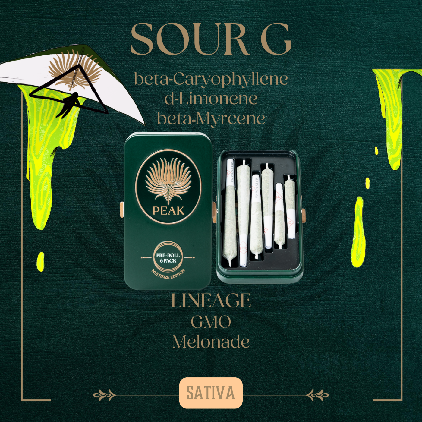 Photograph of product: Multi Size Preroll 6pk [3.5g] | Sour G