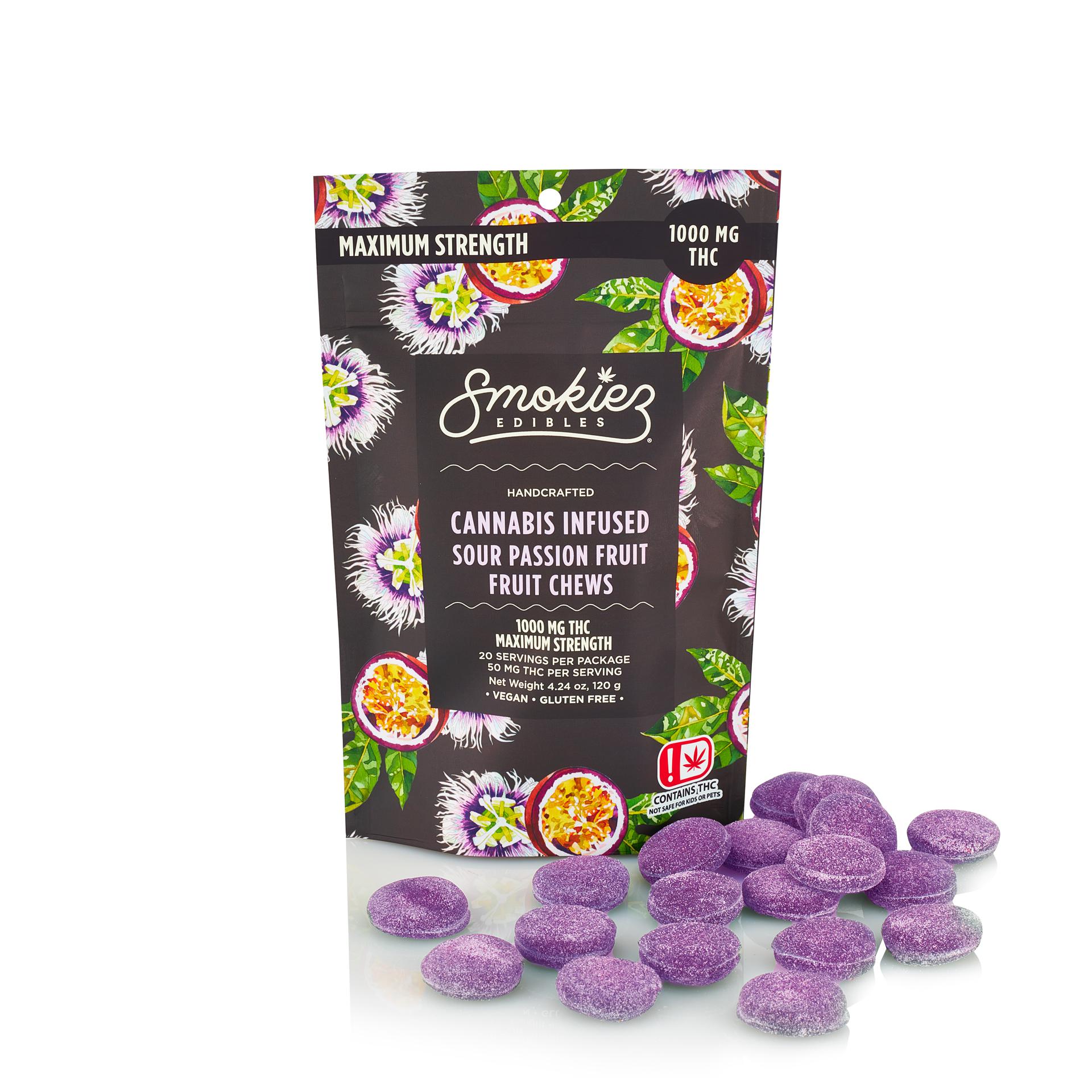 Photograph of product: Sour Passion Fruit Hybrid - Smokiez Gummies