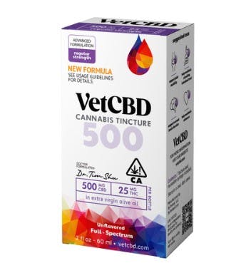 Photograph of product: VET CBD Regular Strength 500mg/25mg CBD/TH-oui 60ml - 500/25 60ml