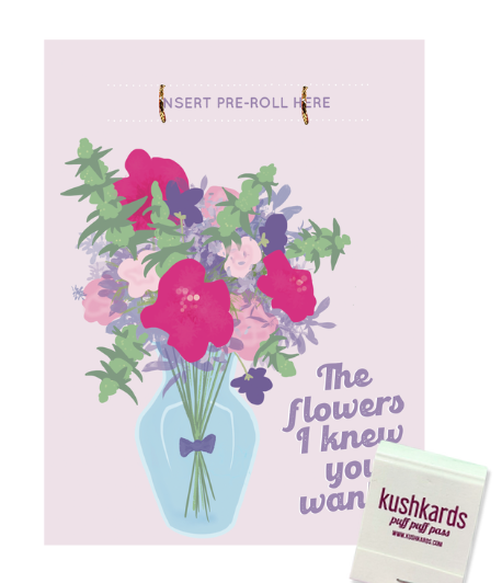 Photograph of product: KushKards | Flowers Greeting Pre-Roll Card | Greeting Cards