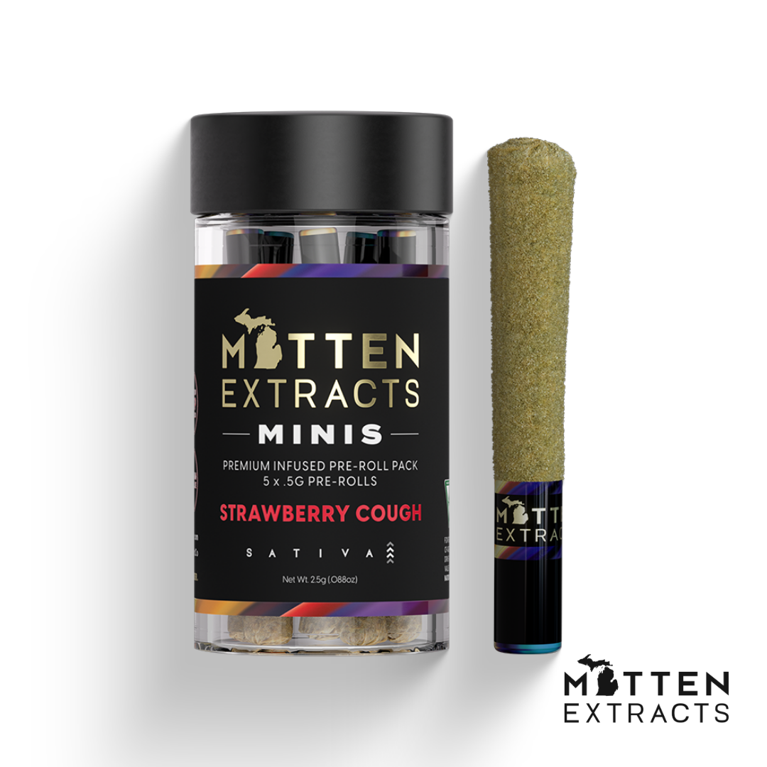 Photograph of product: Strawberry Cough Infused Pre-Rolls | 5pk | 2.5G