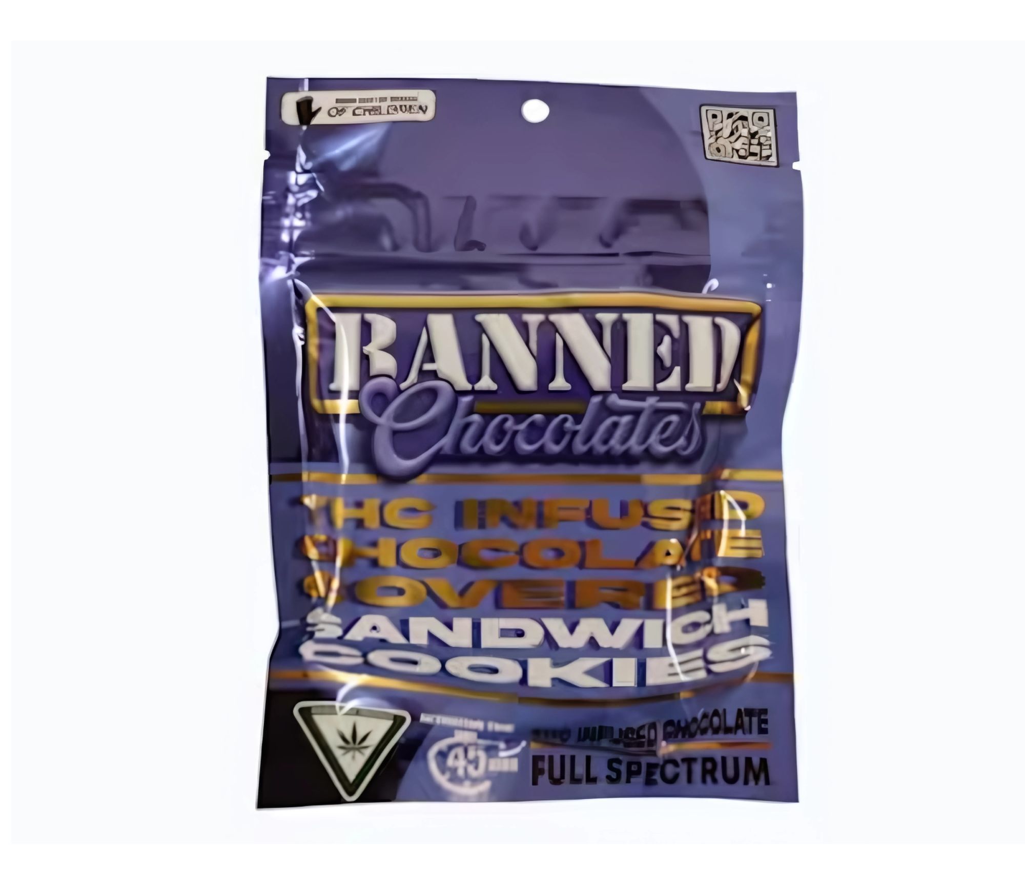 Photograph of product: Banned - 200mg Chocolate Covered Cookie Sandwich - Chocolate