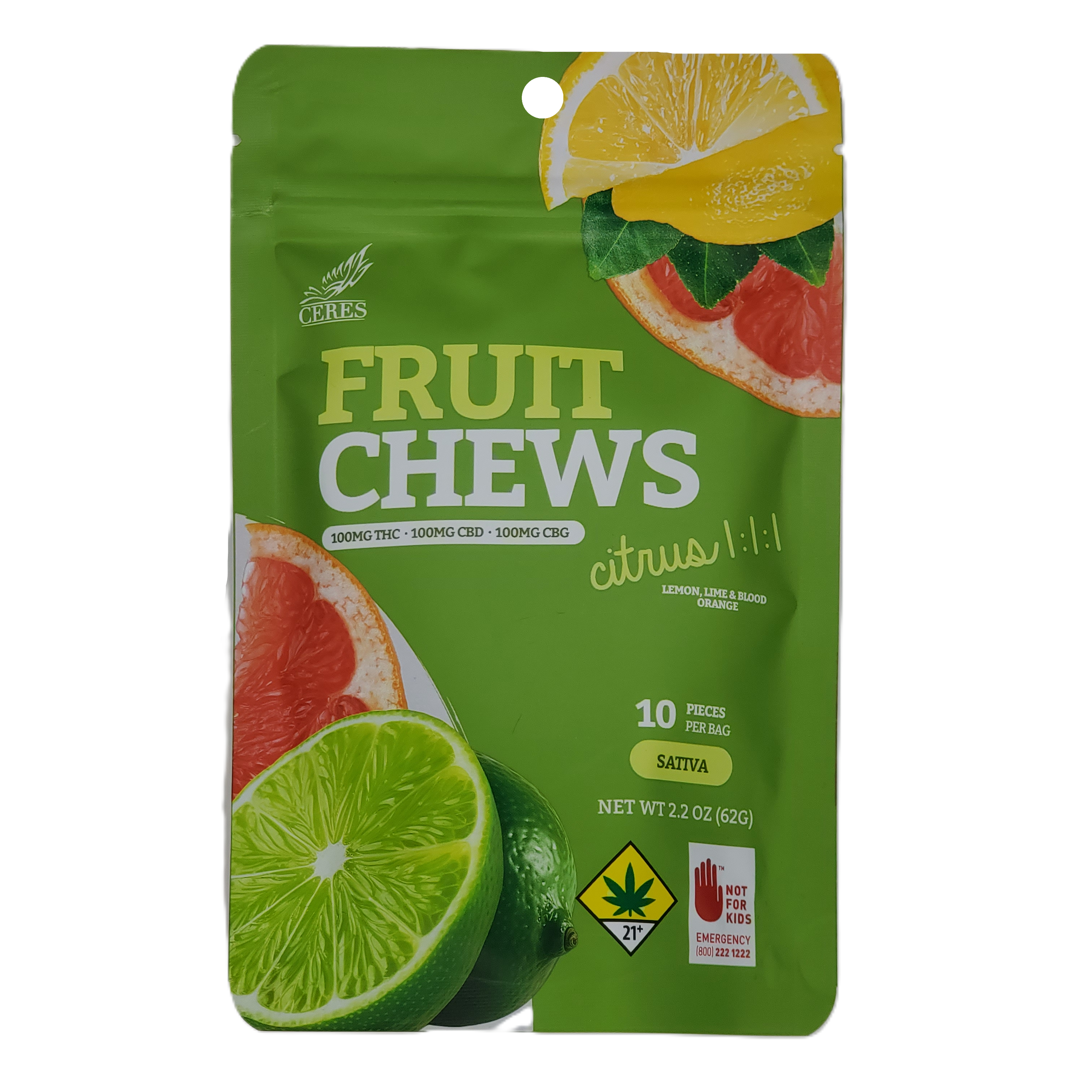 Photograph of product: Ceres Fruit Chews Oui'd Citrus 1:1:1 10pk