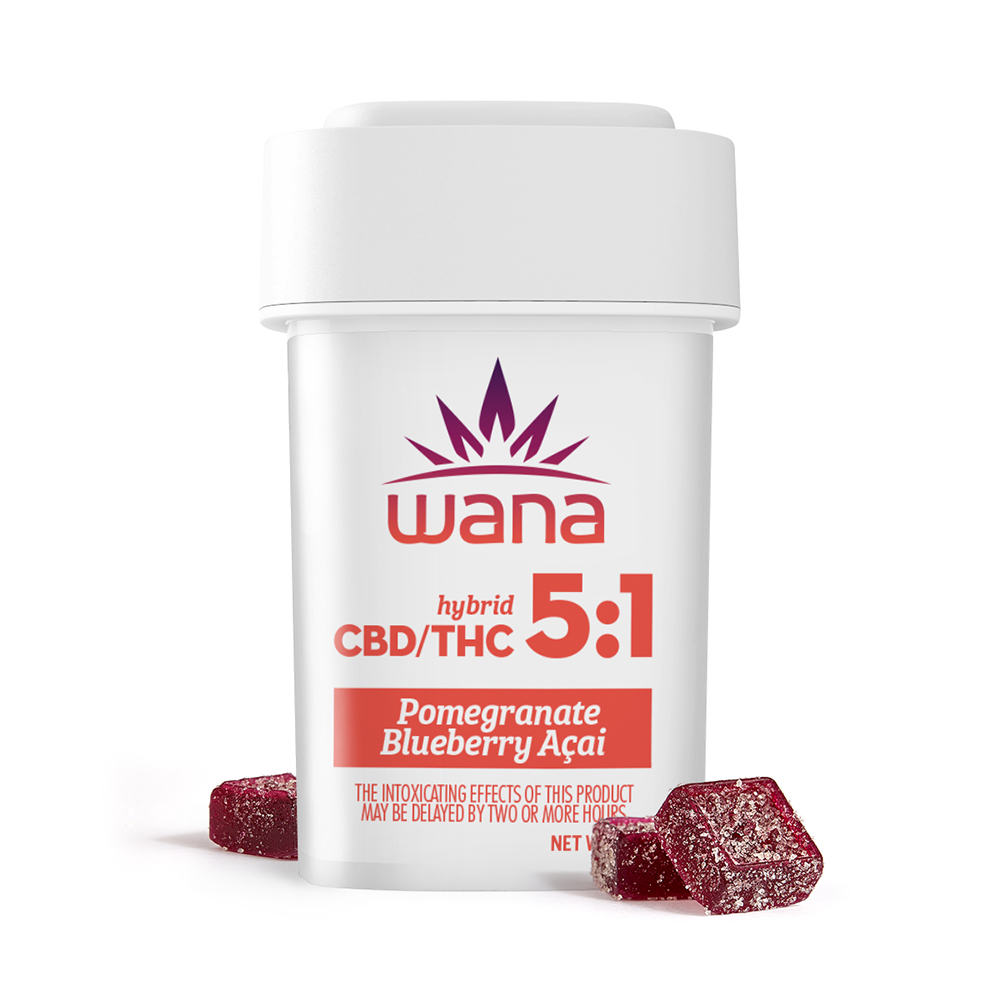 Photograph of product: 5:1 Pomegranate Blueberry Acai [20pk] (500mg CBD/100mg THC)