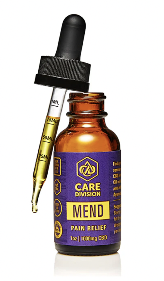 Photograph of product: Care Division Tincture - "Mend" 10:1 - CBD + 100mg TH-oui