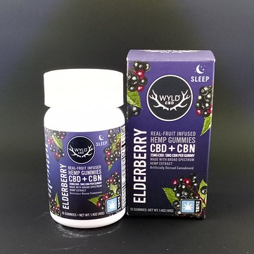 Photograph of product: Wyld HEMP 20pc Elderberry CBD/CBN Gummies 500mg