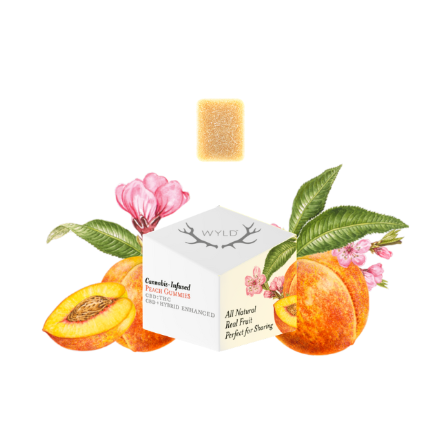 Photograph of product: 10CT- PEACH 2:1 CBD:TH-oui