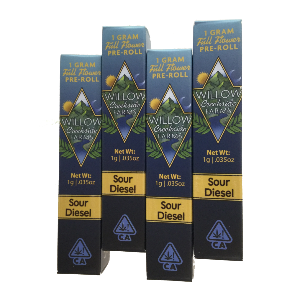 Photograph of product: Willow Creekside Farms Sour Diesel Pre Roll, 1g