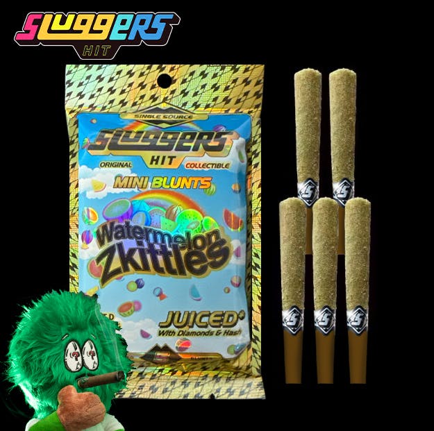Photograph of product: Sluggers - Watermelon Zkittles - Infused Mini Blunts (5 Pack) - 3.5g - Mini Blunts - 5 Pack