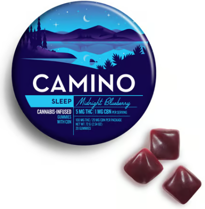 Photograph of product: Camino Midnight CBN Blueberry Gummies (100mg)