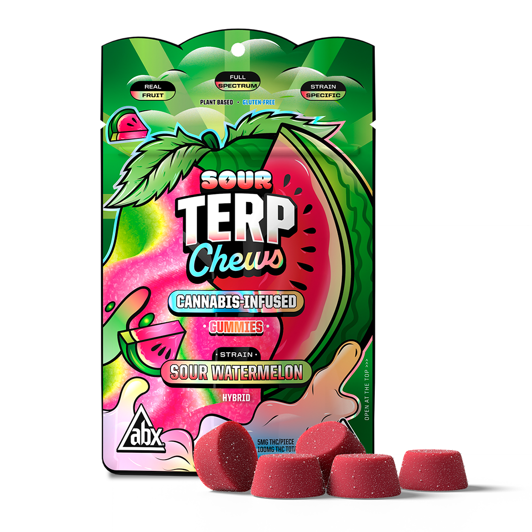 Photograph of product: ABX SOUR WATERMELON TERP CHEWS