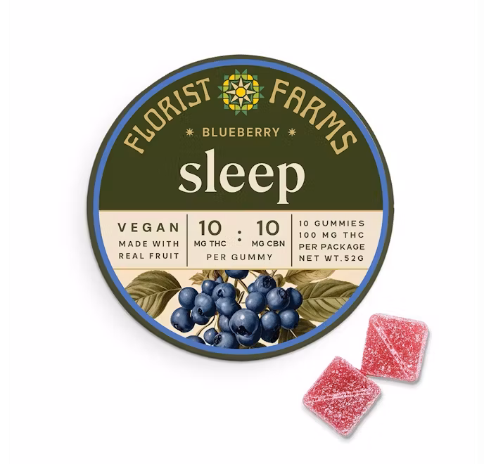Photograph of product: Florist Farms - Blueberry - TH-oui/CBN 1:1 Gummies - 100mg