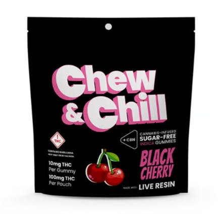 Photograph of product: Black Cherry Sugar Free Nano 100mg Gummies (H) [10pk] - 
