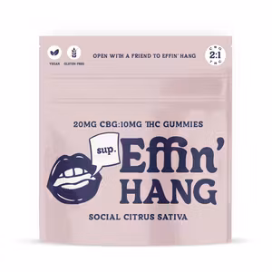 Photograph of product: Effin Hang Social Citrus (S) 2:1 CBG:TH-oui Gummies 10pk 100mg