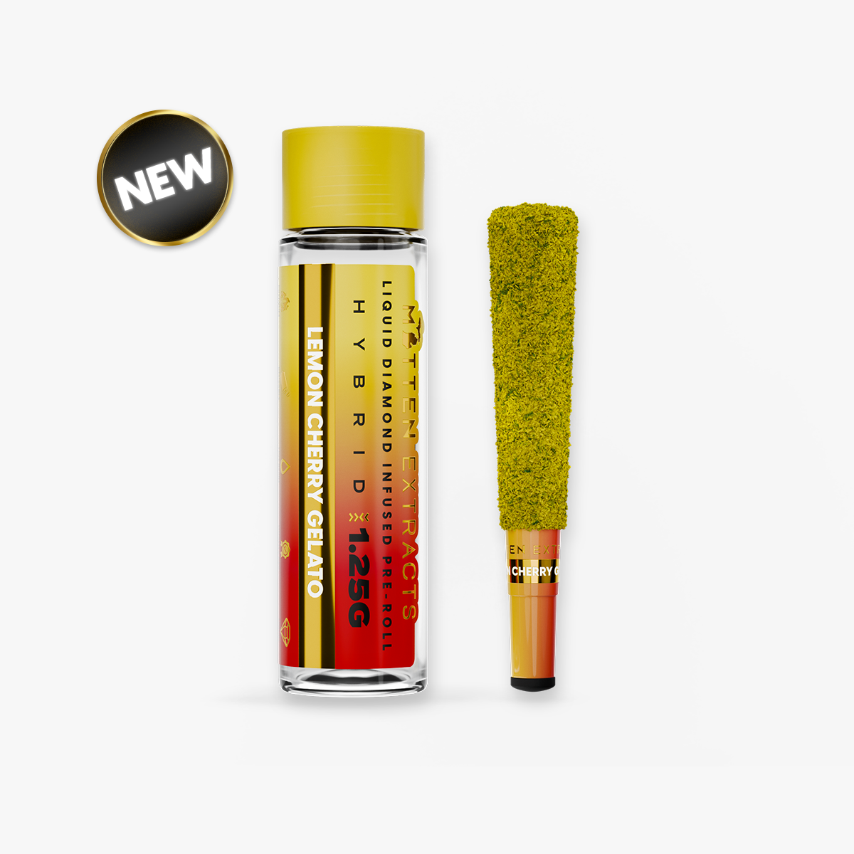 Photograph of product: Mitten Extracts - Liquid Diamond Pre-roll 1.25g - Lemon Cherry Gelato - Hybrid