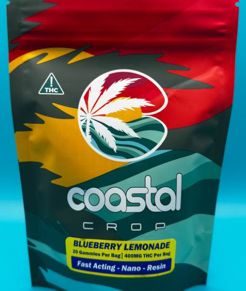 Photograph of product: Coastal Crop | 400mg | Blueberry Lemonade | Nano Resin Gummies