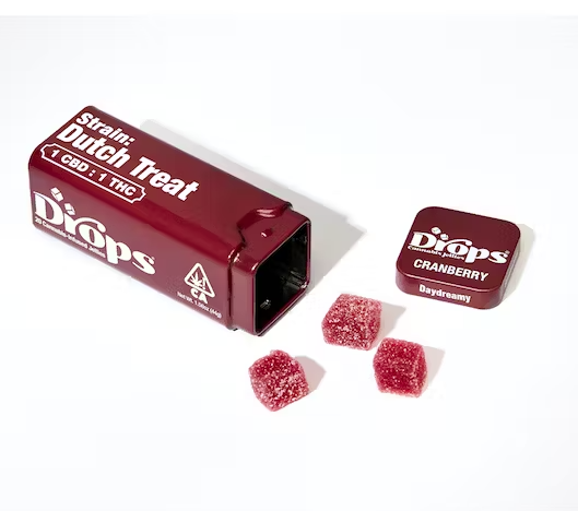 Photograph of product: Drops | Cranberry 1:1 | Banana Punch | Live Rosin Infused Jellies | 20pc | 100mg