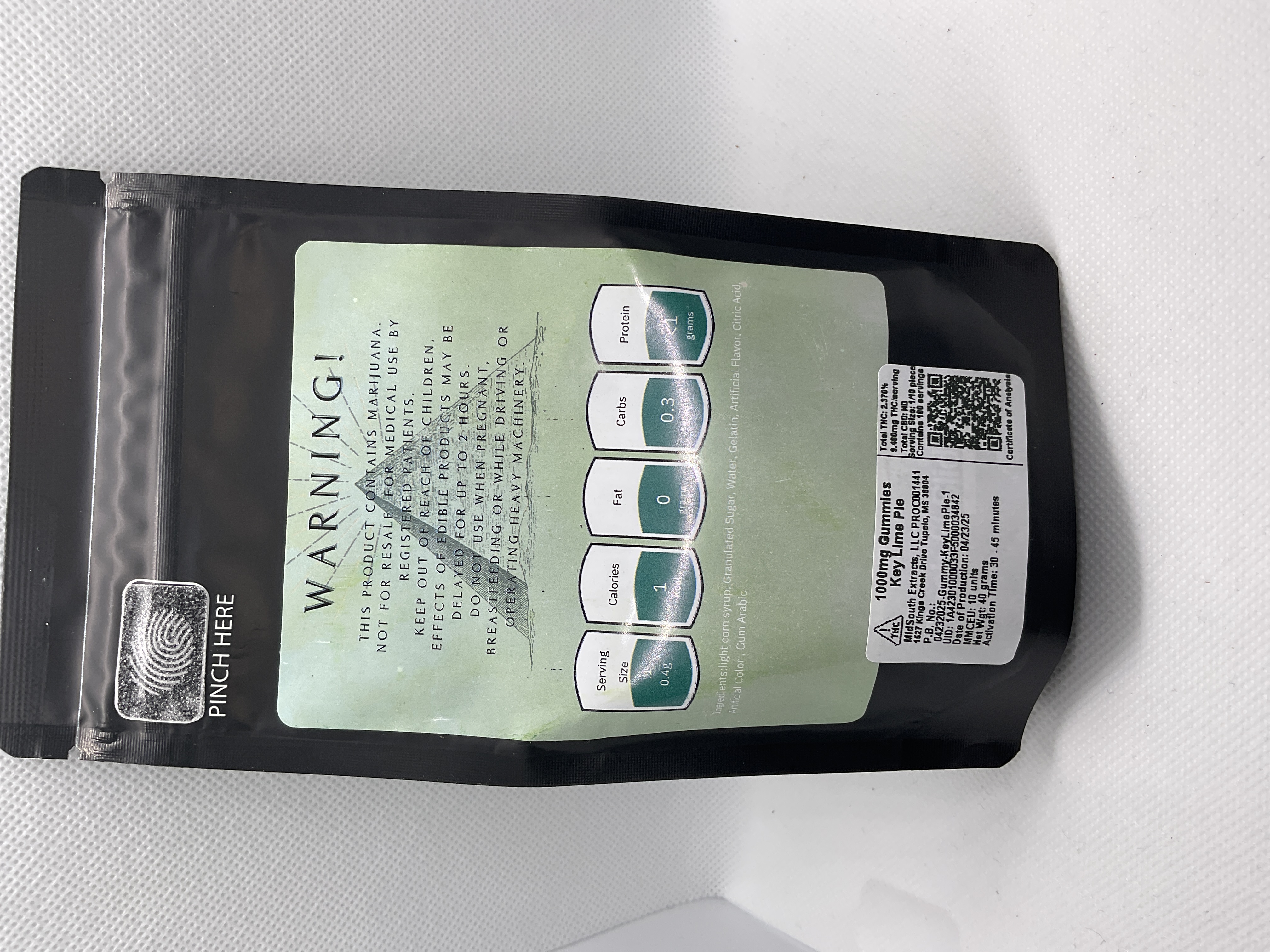 Photograph of product: MidSouth | 1000mg | Key Lime Pie | Gummies