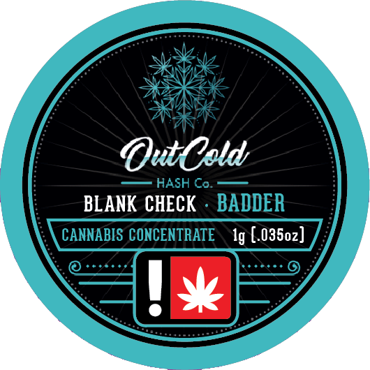 Photograph of product: OutCold | Blank Check Live Rosin Badder