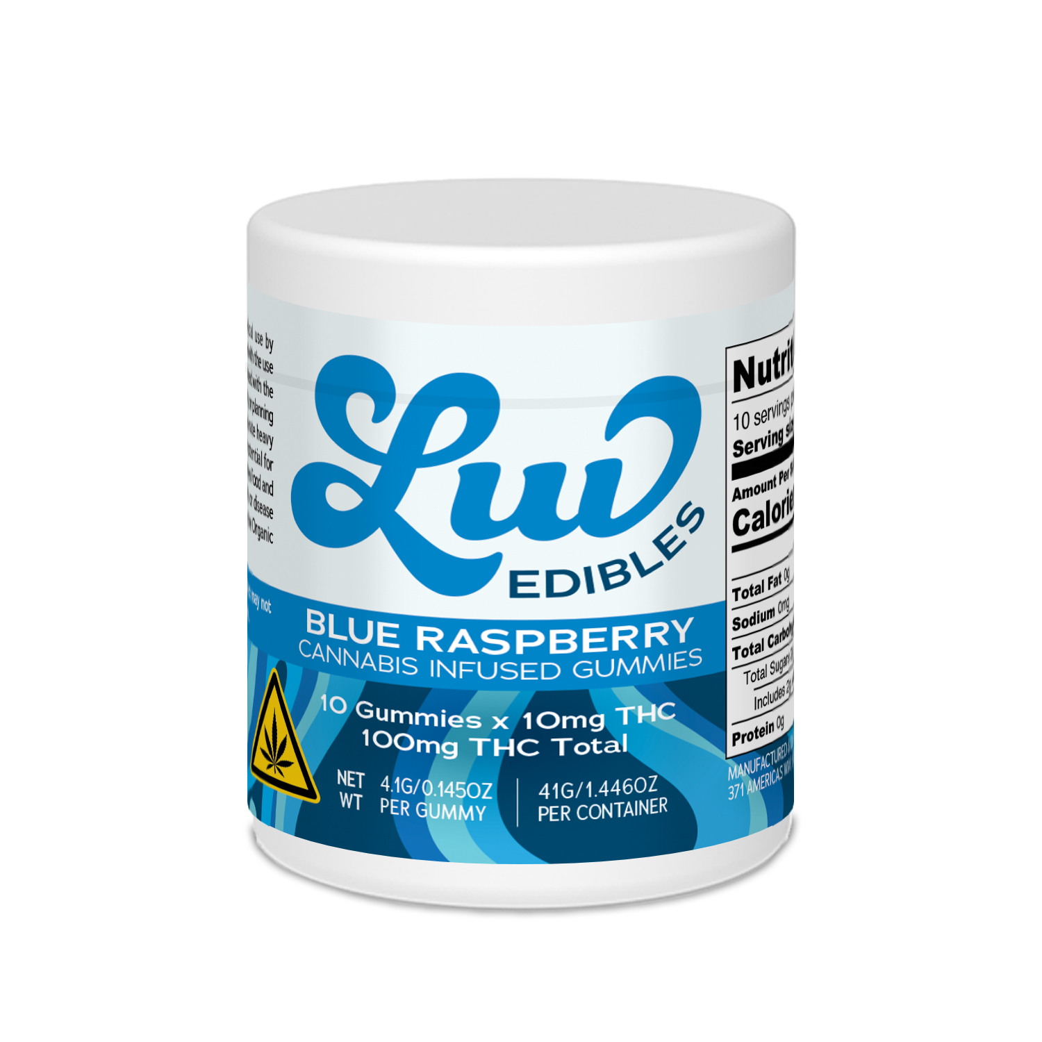Photograph of product: LUV Edible Uplift Gummies Blue Raspberry 10pk