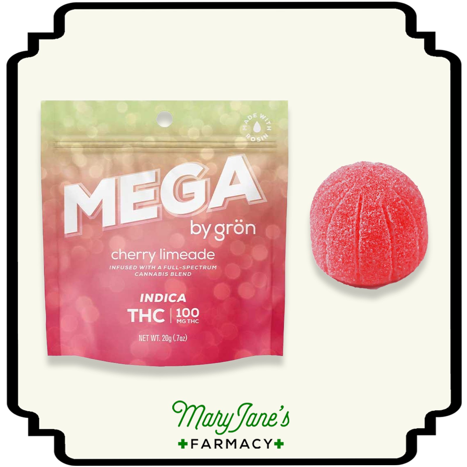 Photograph of product: Peach Mango Solventless Rosin Mega Pearl |  100mg