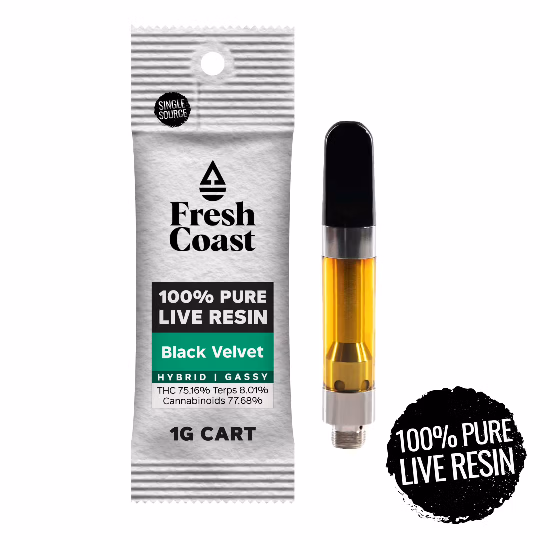 Photograph of product: Fresh Coast - Black Velvet - Liquid Live Resin Vape - - Hybrid