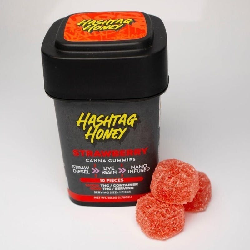 Photograph of product: au chocolattag Honey - Black Cherry - Live Resin Gummies 100mg