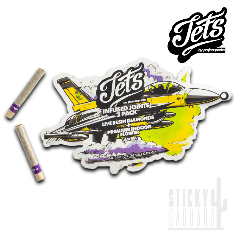 Photograph of product: Jets Live Resin Diamond Infused Pre-Roll Limewire OG 2 Pk (S) 2g