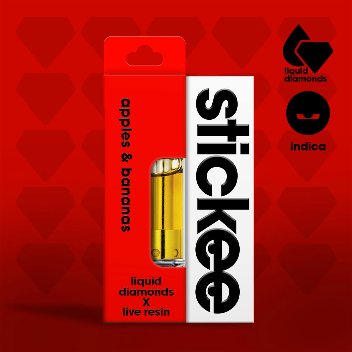 Photograph of product: STICKEE | APPLES & BANANAS - LIVE RESIN X LIQUID DIAMONDS CART Oui'd