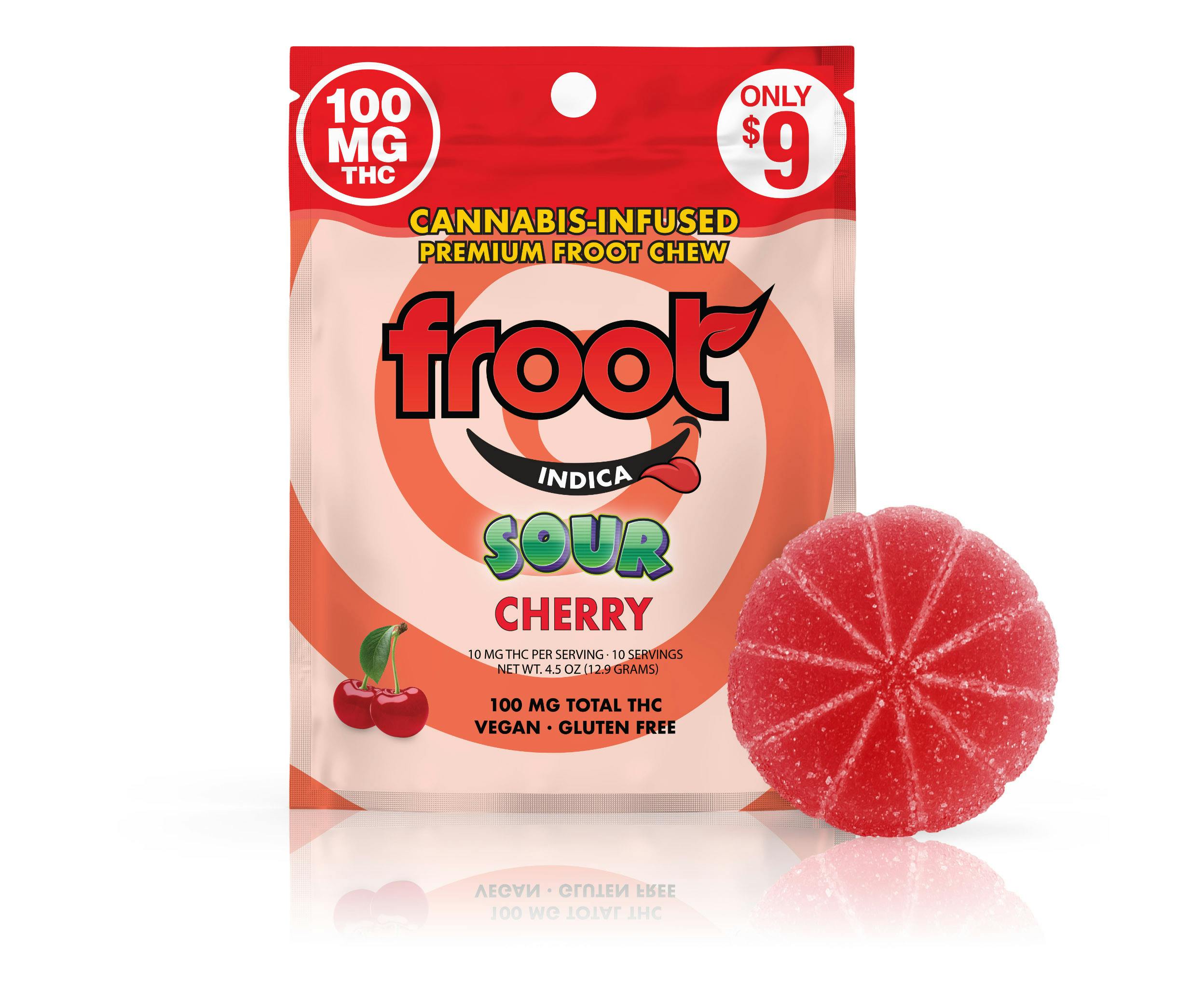 Photograph of product: Froot I Sour Cherry Single Cut-To-Dose I 100mg