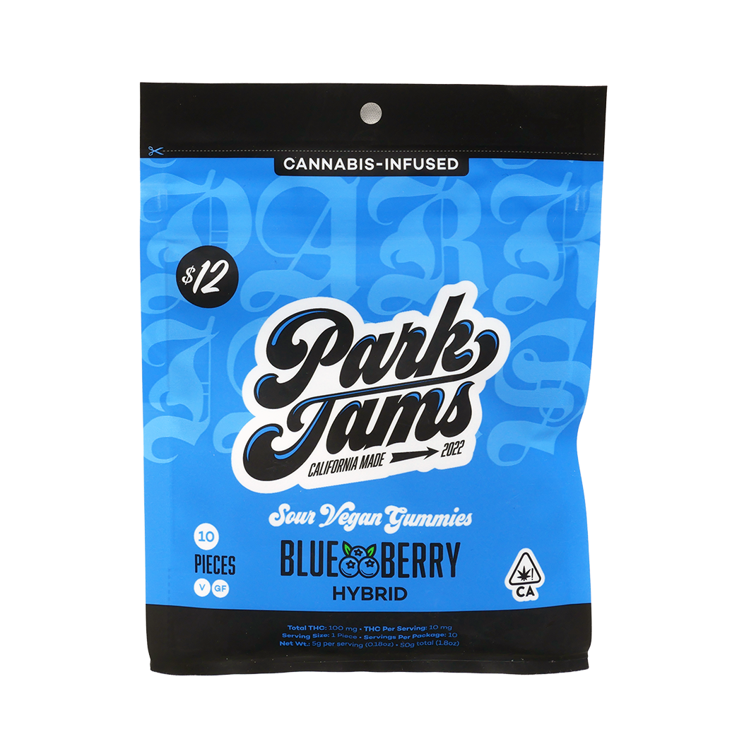 Photograph of product: Park Jams Blueberry Hybrid Sour Vegan Oui'd Gummies 100mgTH-oui