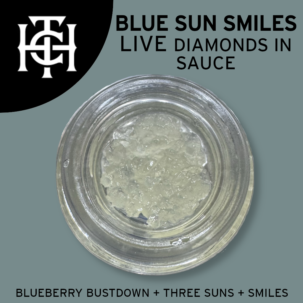 Photograph of product: Blue Sun Smiles 1g LIVE Diamonds in Sauce The Heirloom Collective