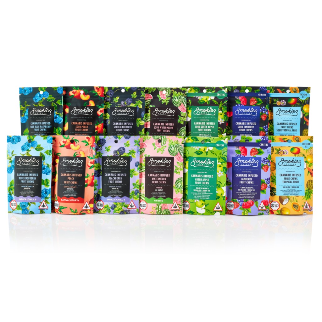 Photograph of product: Smokiez - Sweet Jamberry Fruit Chews 1:1 - 100mg