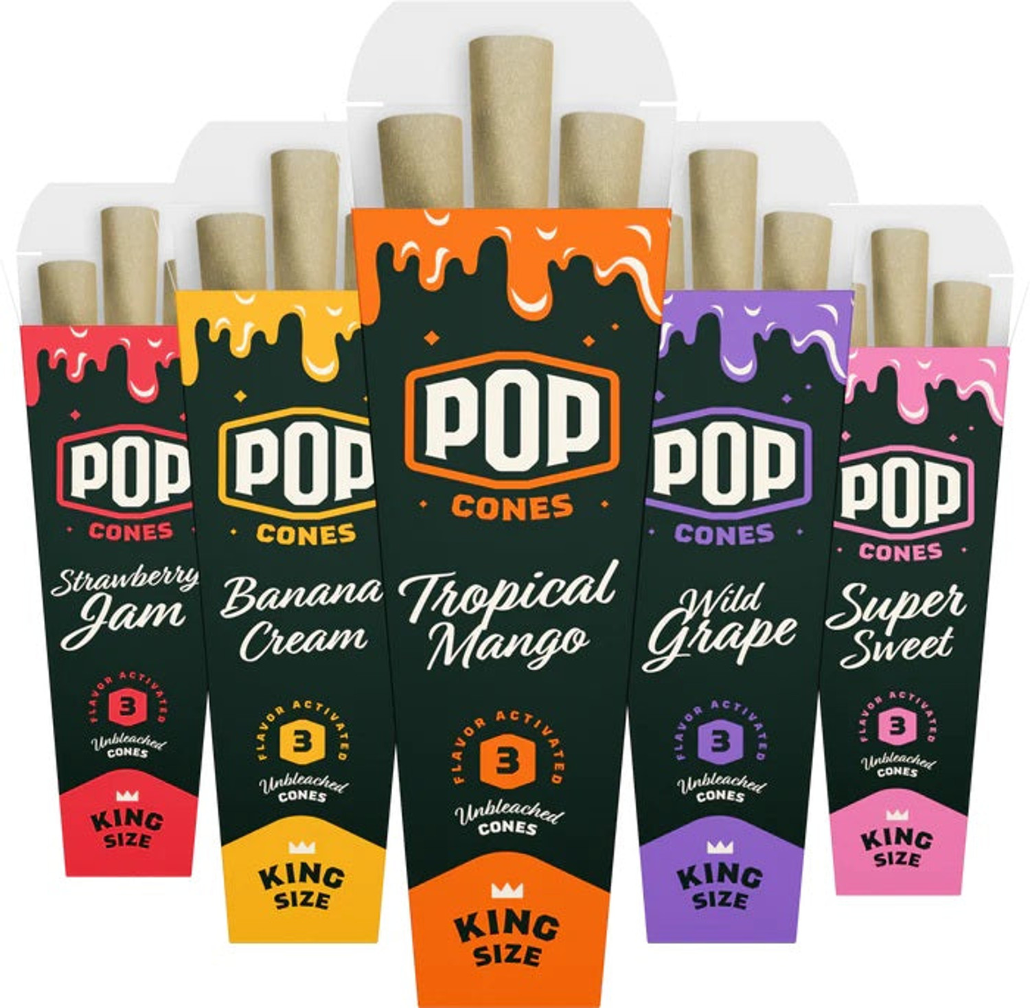 Photograph of Product: Pop Cones - King Size Unbleached Pre-Rolled Cones