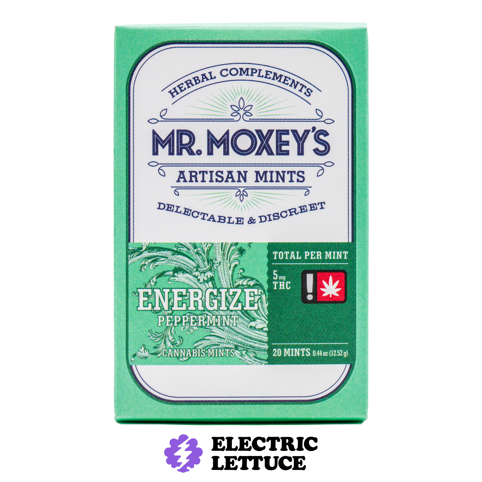 Photograph of product: Mr. Moxey's Oui'd Peppermint Mints 100mg