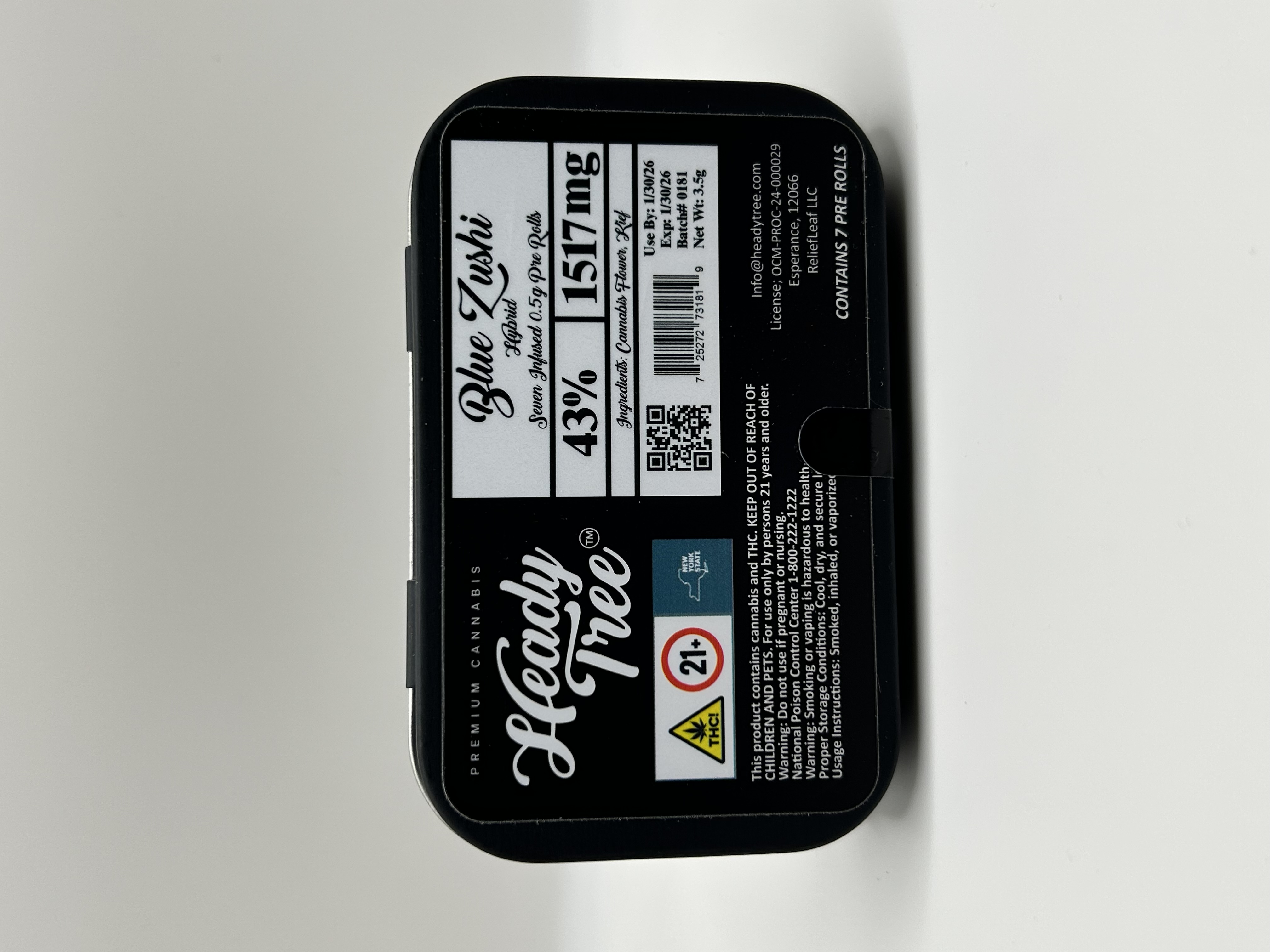 Photograph of product: Heady Tree - Blue Zushi Shorty's Kief Infused Pre-Rolls 7pk