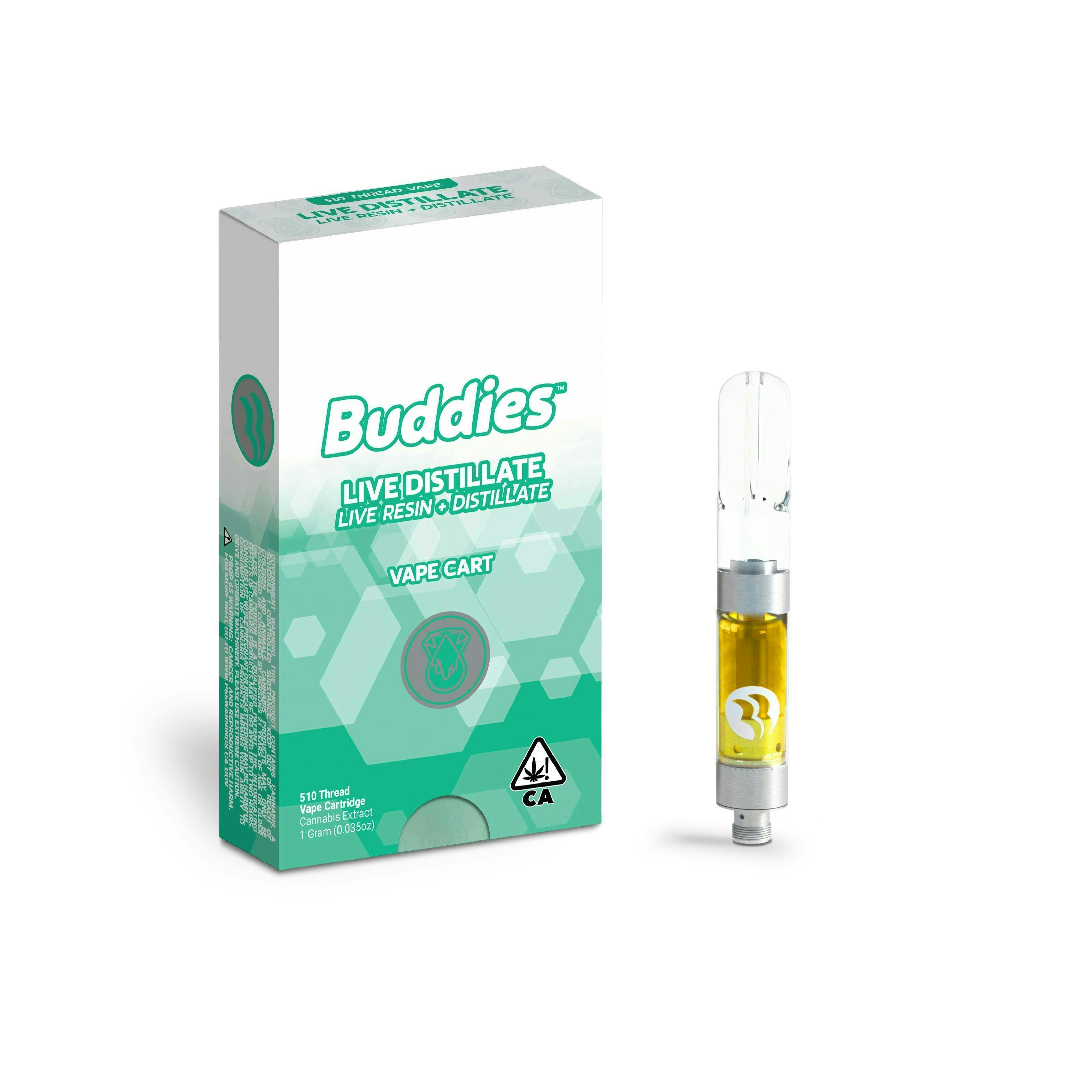 Photograph of product: Buddies Brand - Vanilla Bean - Buddies - Live Distillate cart.