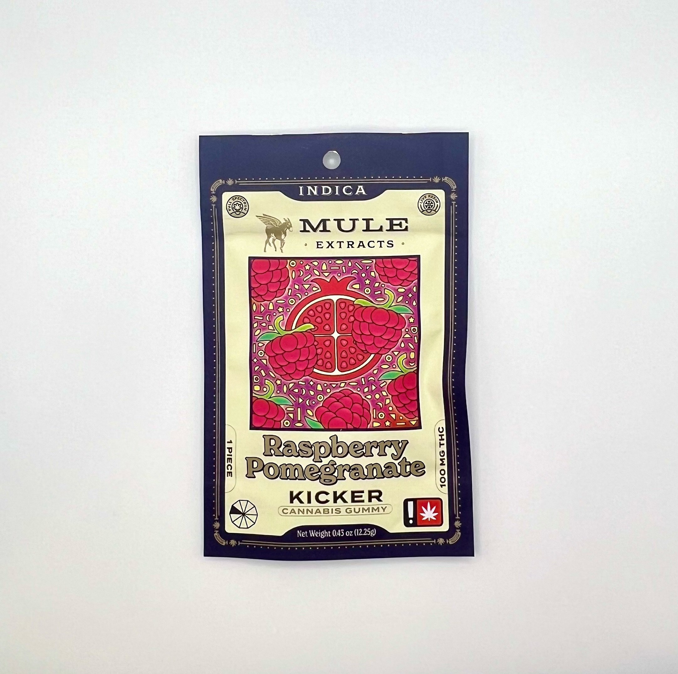 Photograph of product: Mule | Raspberry Pomegranate | TH-oui | 100mg 1-Piece Gummy