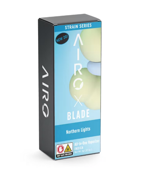 Photograph of product: Airo | Northern Lights | Vape Cart | Disposable 2g